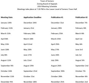 Icon of 2014 ZBA Meeting Schedule
